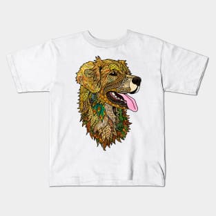 Golden Retriever Zentangle Kids T-Shirt